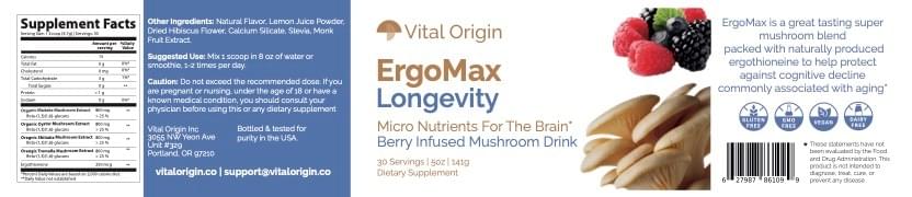 ErgoMax Longevity Ingredients